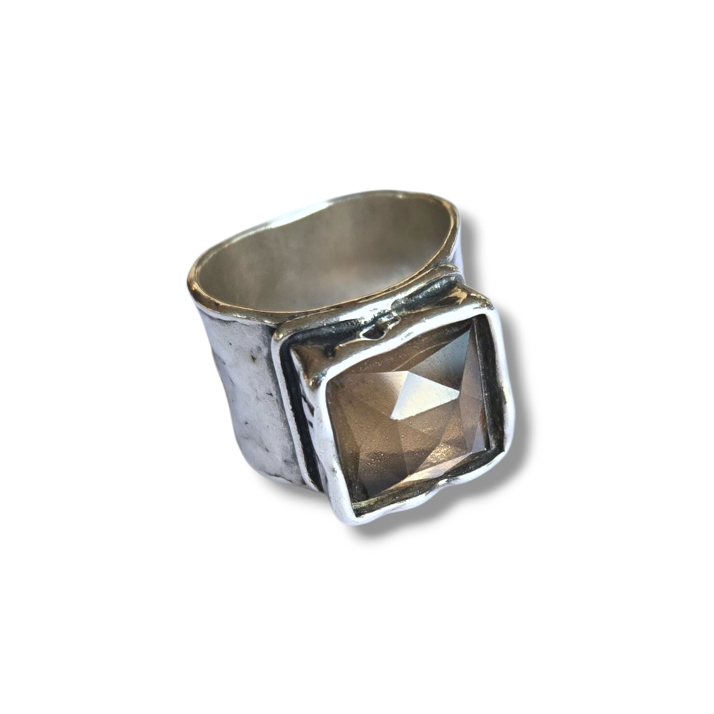 Silpada Silver Smokey Quartz Ring Size 7.5